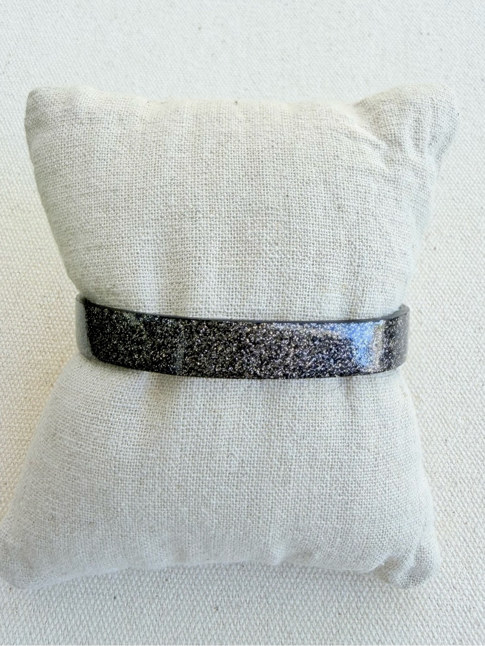 *Single Leather Band Bracelet* KEEP COLLECTIVE Retired Black Glitter